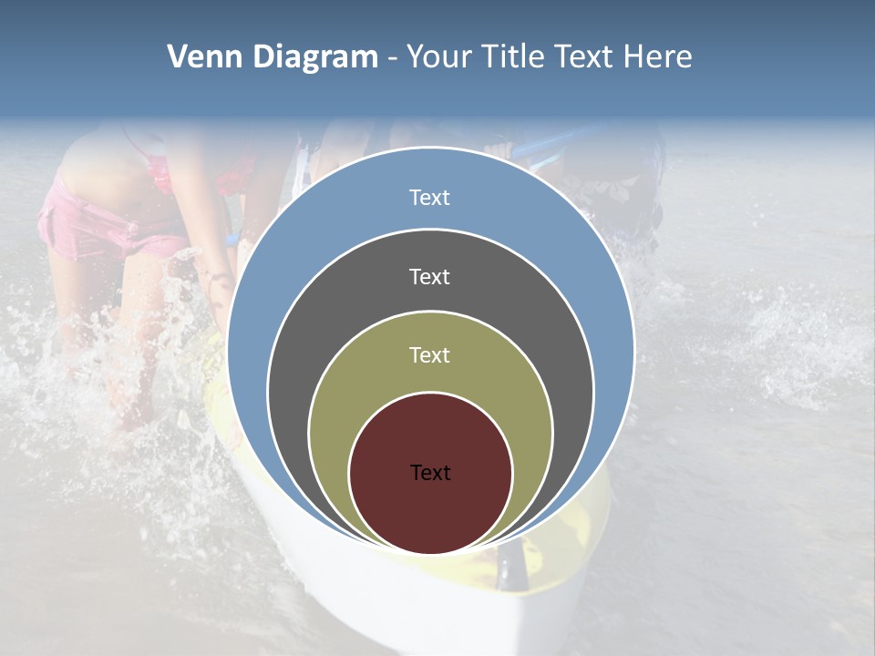 White Clouds Outside Mixed Race PowerPoint Template