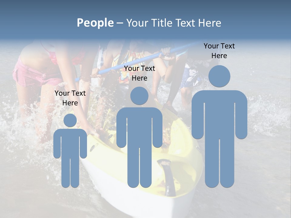 White Clouds Outside Mixed Race PowerPoint Template