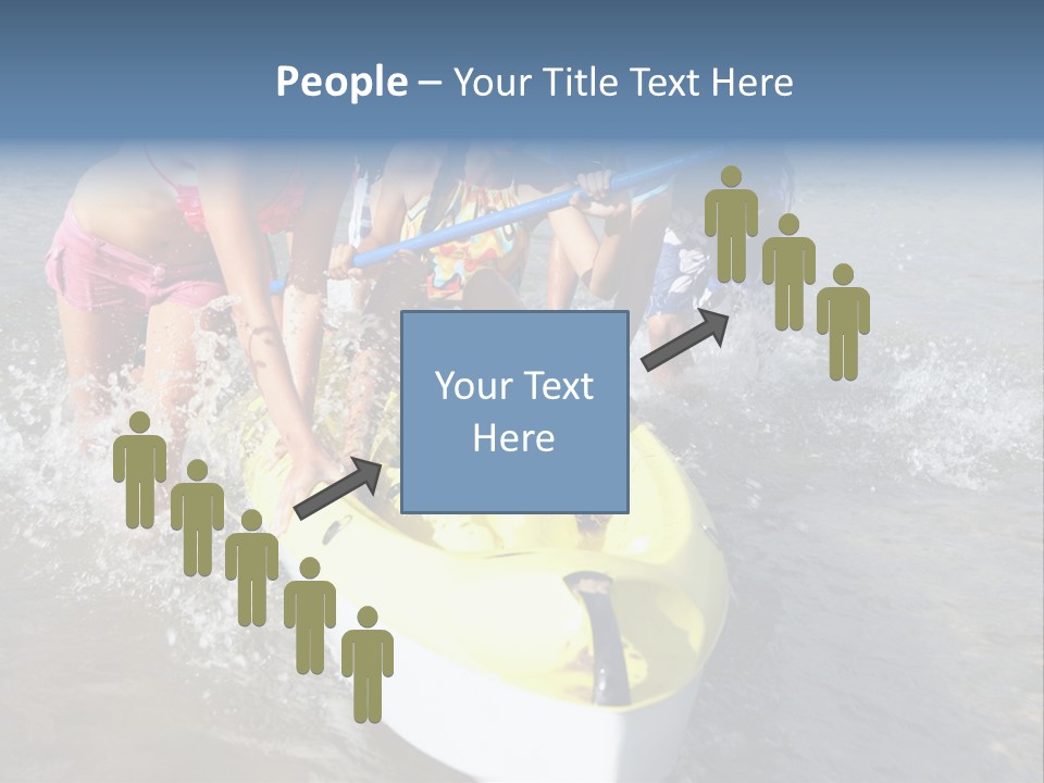 White Clouds Outside Mixed Race PowerPoint Template