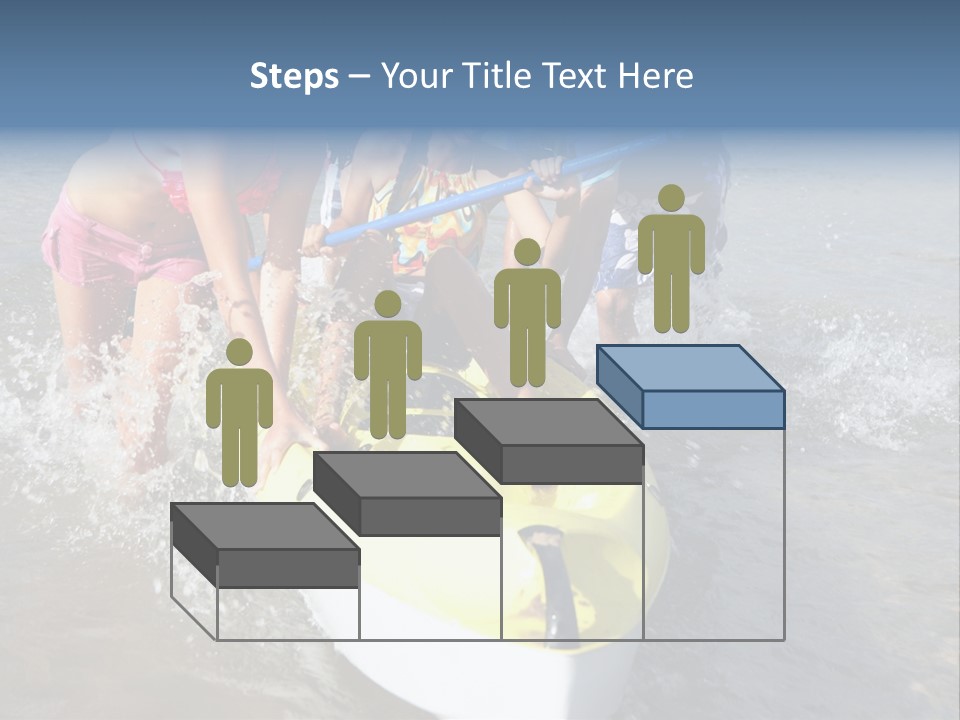 White Clouds Outside Mixed Race PowerPoint Template