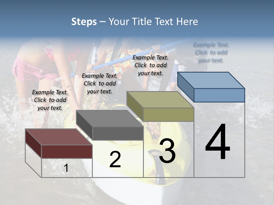 White Clouds Outside Mixed Race PowerPoint Template