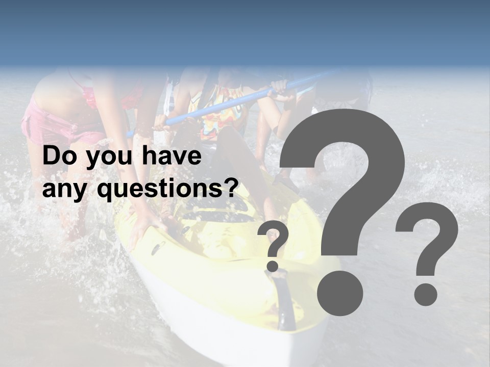 White Clouds Outside Mixed Race PowerPoint Template