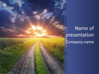 Golden White Sunrise PowerPoint Template