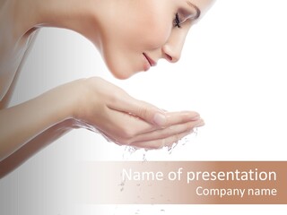 Attractive Cosmetics Girl PowerPoint Template