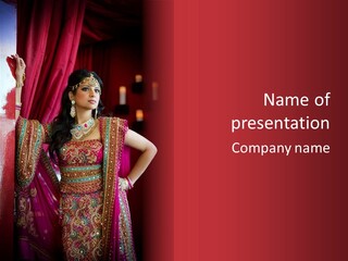 Saree Background Artsy PowerPoint Template