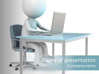 Notebook Laptop Metal PowerPoint Template