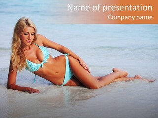 Blue Healthy Model PowerPoint Template