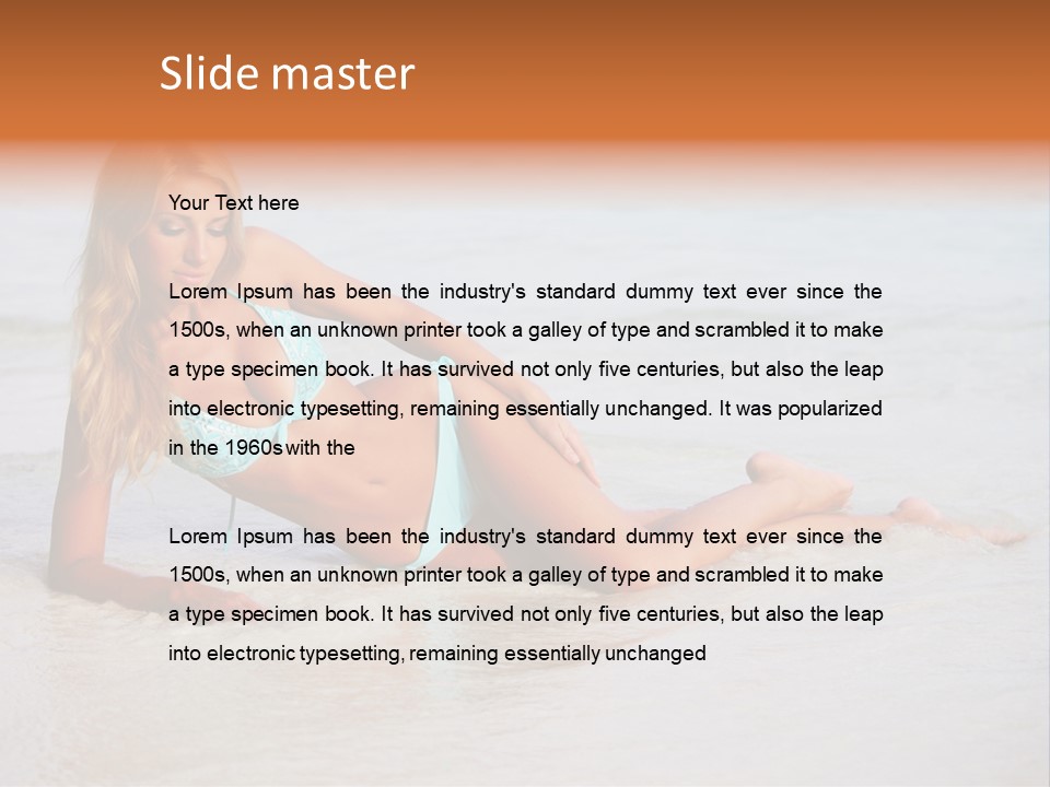 Blue Healthy Model PowerPoint Template