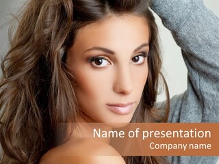 Young Femininity Girl PowerPoint Template