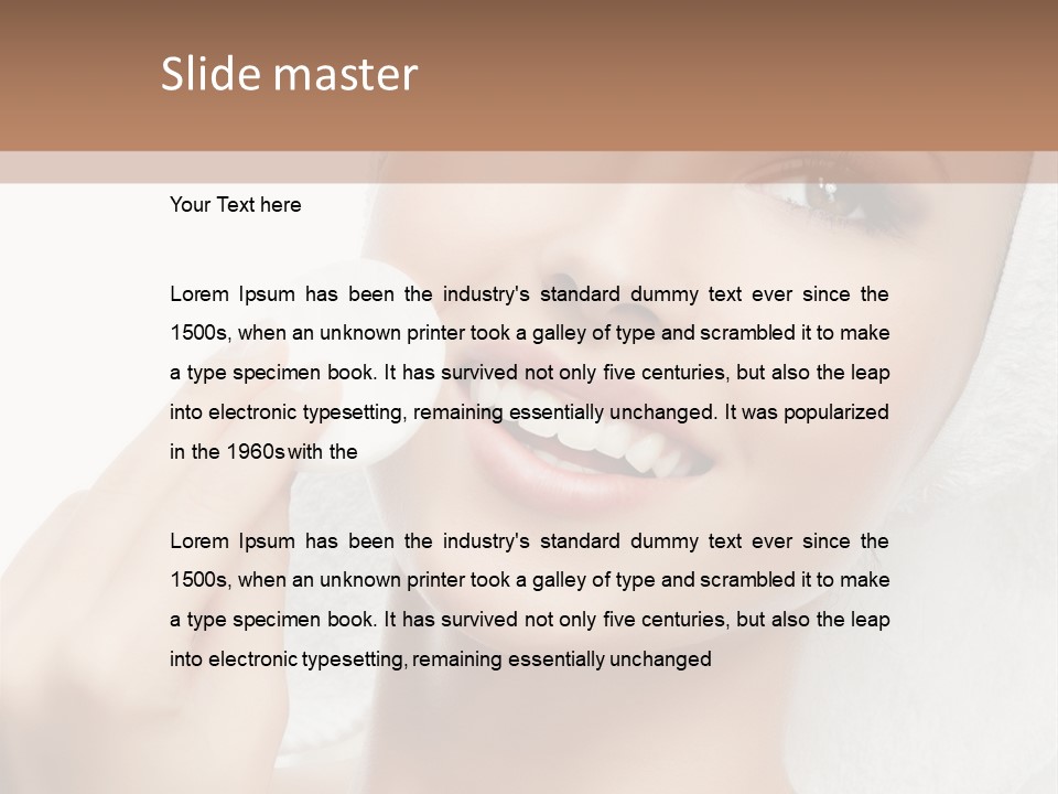 Smiling Pretty Young PowerPoint Template