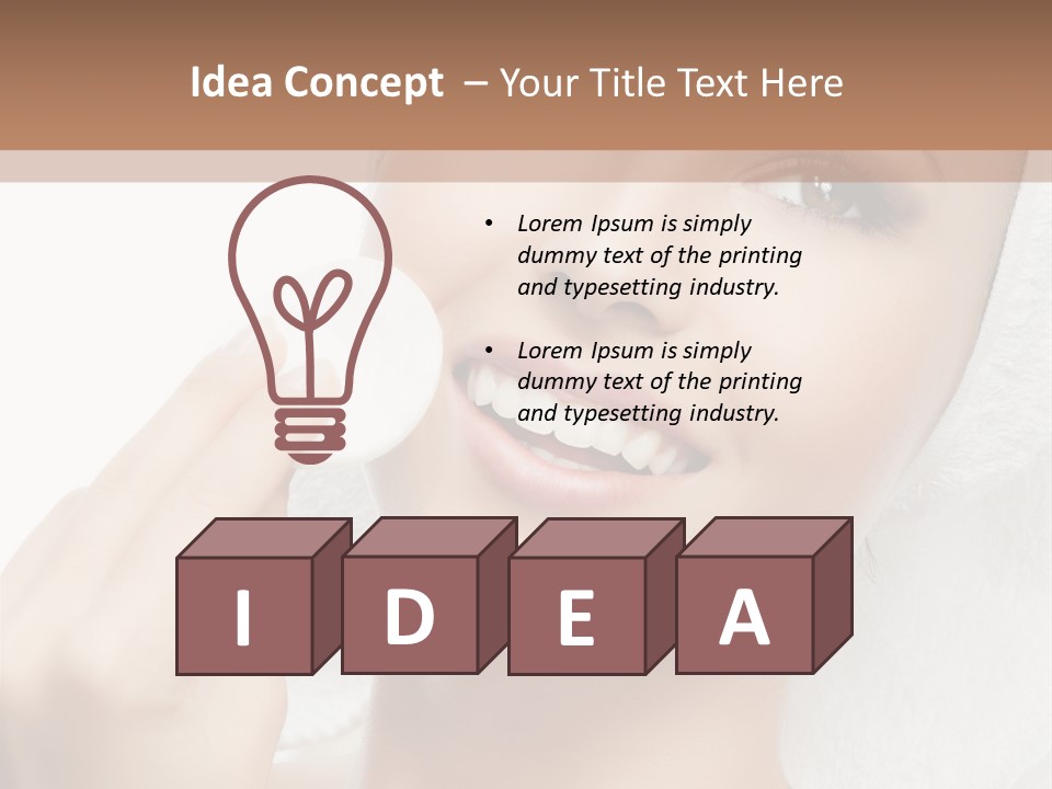 Smiling Pretty Young PowerPoint Template