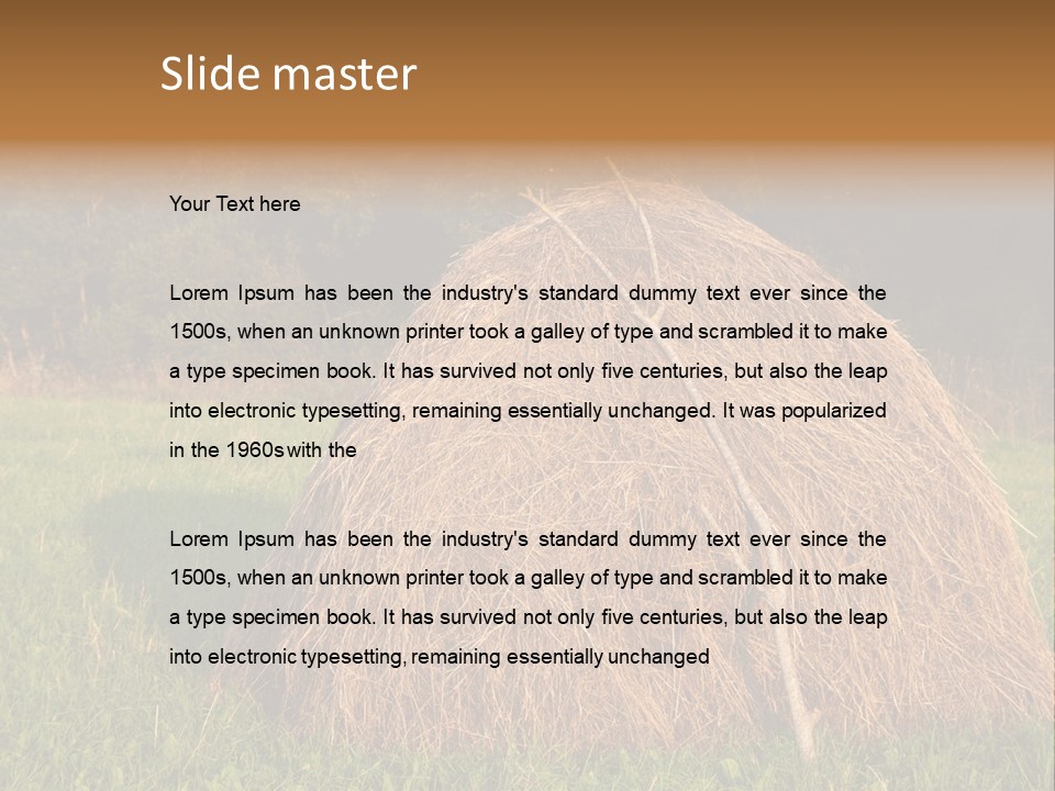 Haystack Farming Grass PowerPoint Template