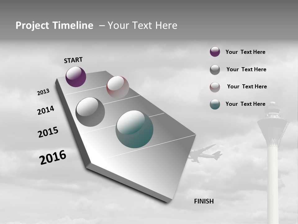 Gloomy Tower Transport PowerPoint Template