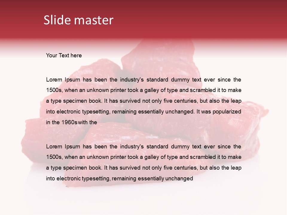 A Pile Of Raw Meat Sitting On Top Of A White Table PowerPoint Template