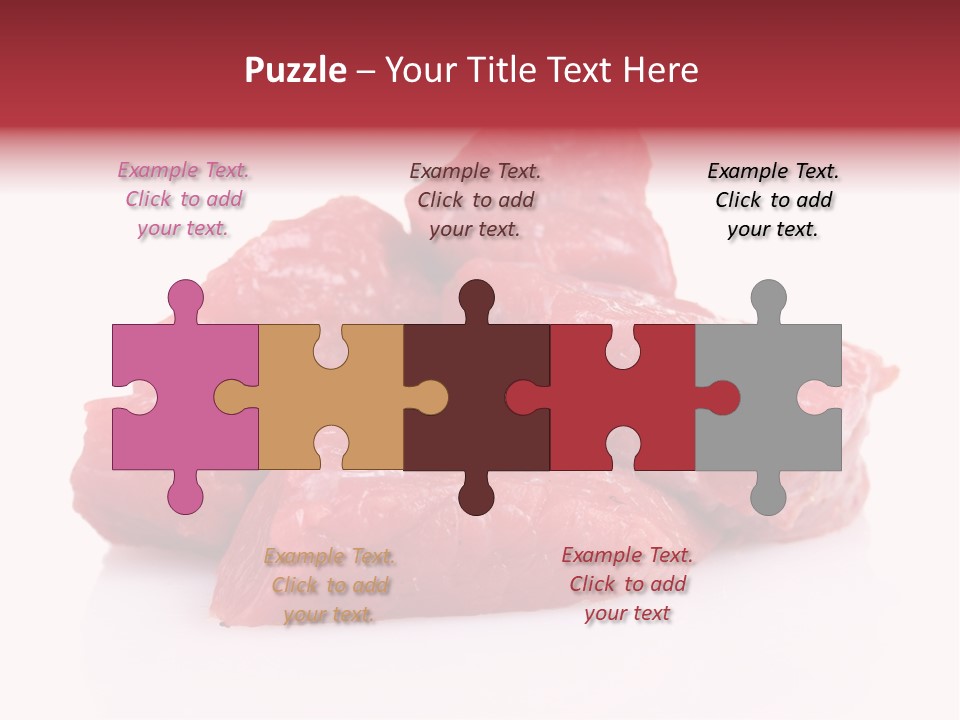 A Pile Of Raw Meat Sitting On Top Of A White Table PowerPoint Template