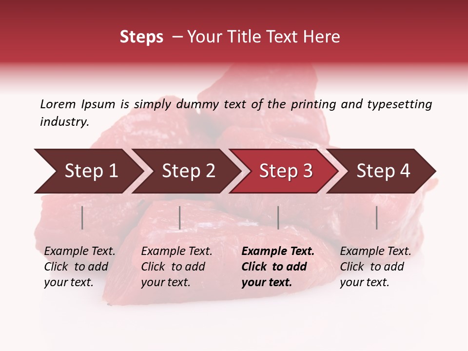 A Pile Of Raw Meat Sitting On Top Of A White Table PowerPoint Template