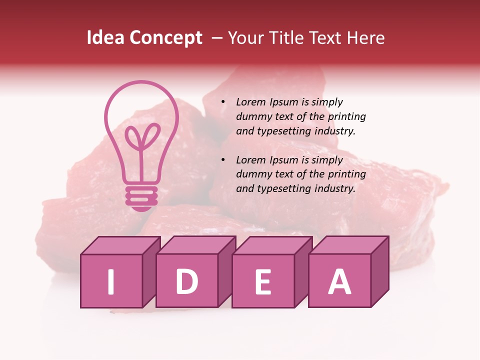 A Pile Of Raw Meat Sitting On Top Of A White Table PowerPoint Template