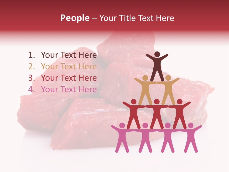 A Pile Of Raw Meat Sitting On Top Of A White Table PowerPoint Template