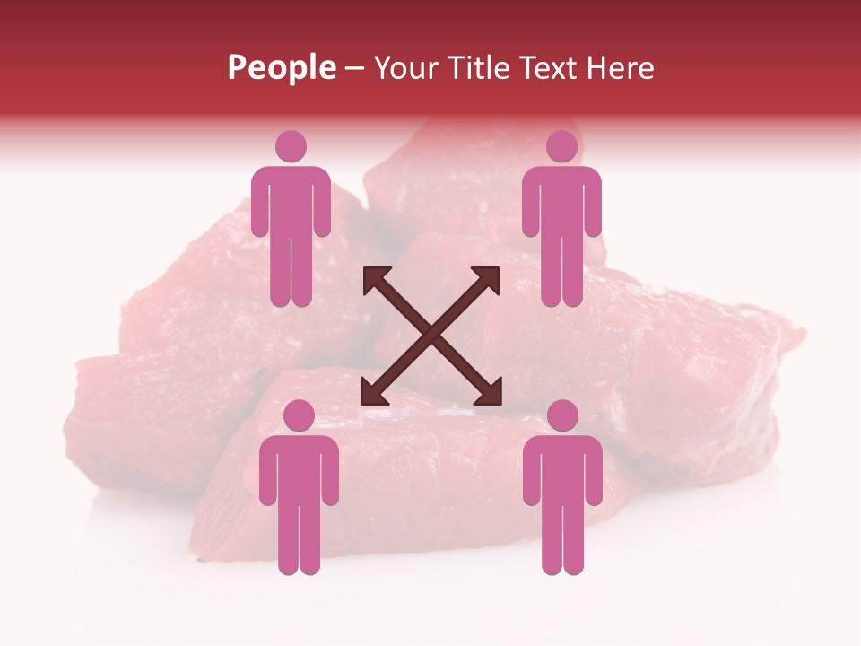 A Pile Of Raw Meat Sitting On Top Of A White Table PowerPoint Template