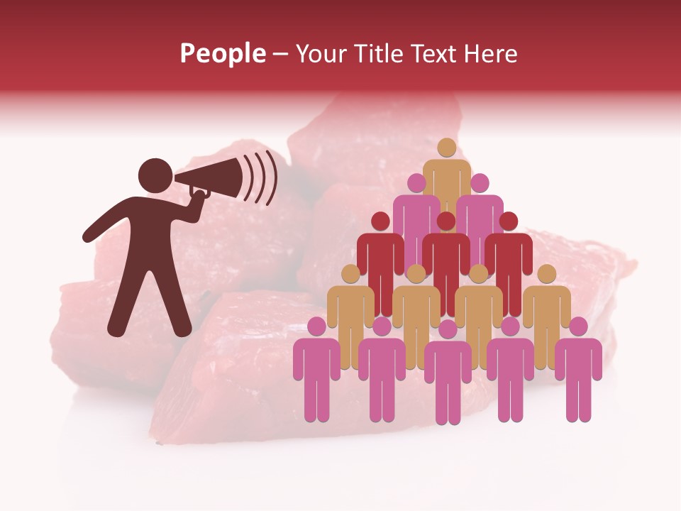 A Pile Of Raw Meat Sitting On Top Of A White Table PowerPoint Template