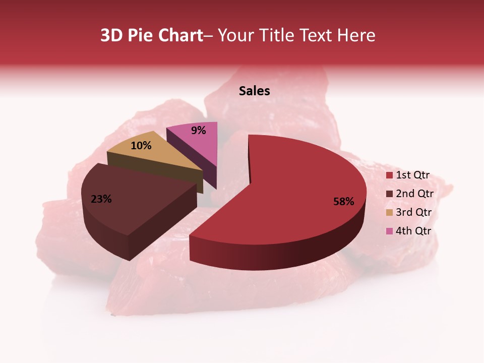 A Pile Of Raw Meat Sitting On Top Of A White Table PowerPoint Template