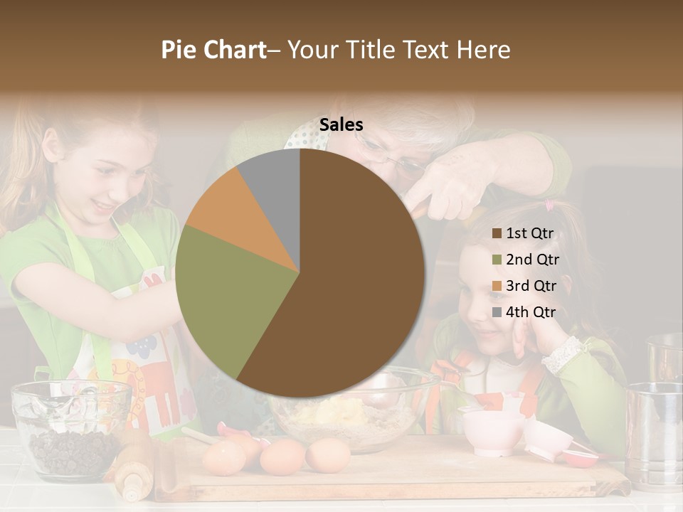 A Woman And Two Young Girls Mixing Eggs In A Bowl PowerPoint Template