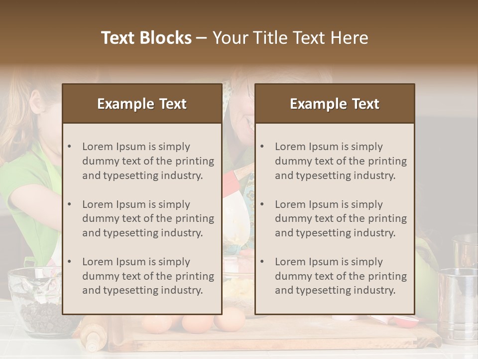 A Woman And Two Young Girls Mixing Eggs In A Bowl PowerPoint Template