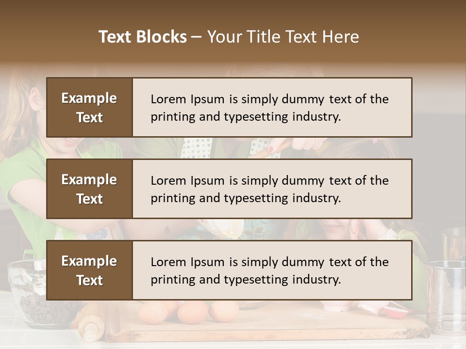A Woman And Two Young Girls Mixing Eggs In A Bowl PowerPoint Template
