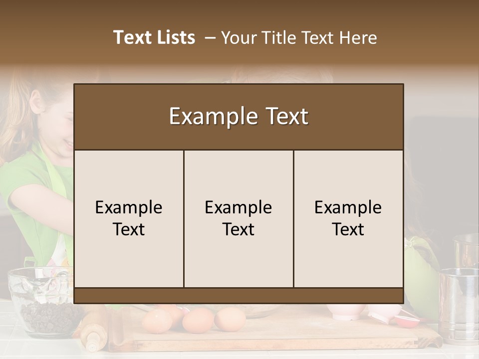 A Woman And Two Young Girls Mixing Eggs In A Bowl PowerPoint Template