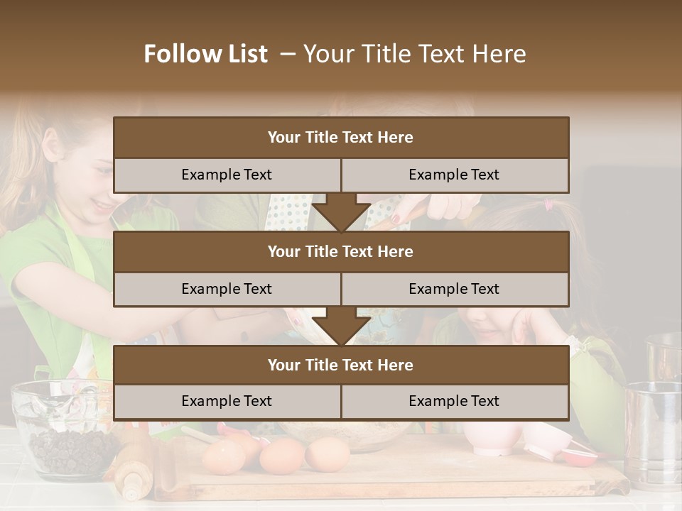 A Woman And Two Young Girls Mixing Eggs In A Bowl PowerPoint Template