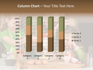 A Woman And Two Young Girls Mixing Eggs In A Bowl PowerPoint Template