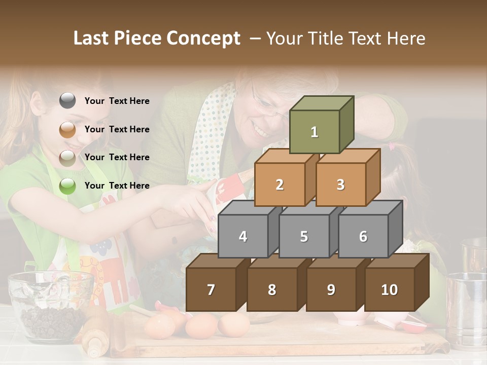 A Woman And Two Young Girls Mixing Eggs In A Bowl PowerPoint Template