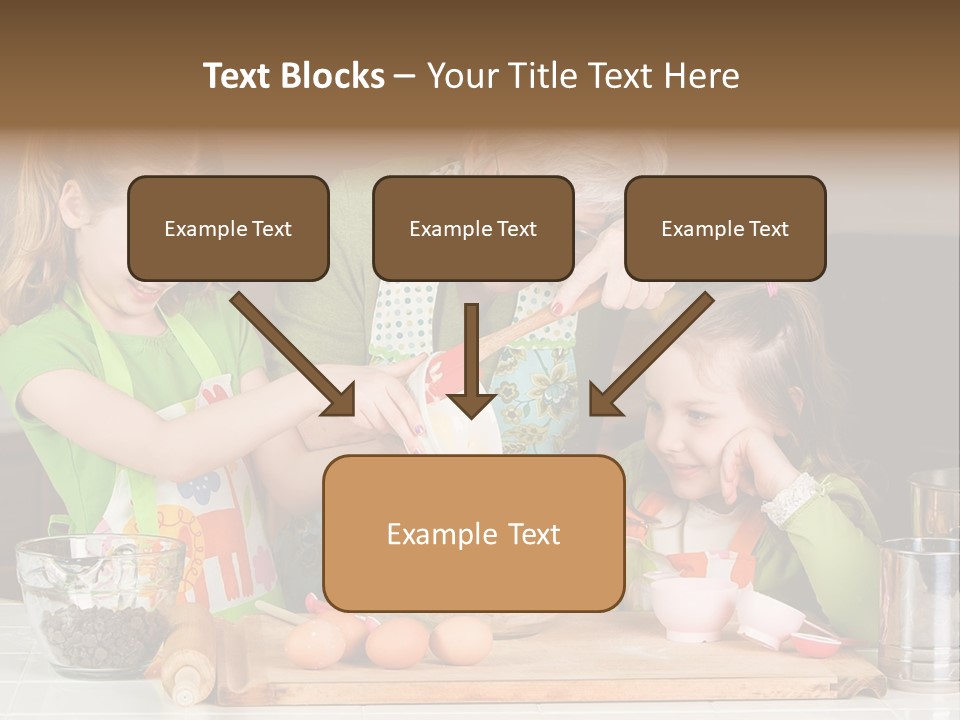A Woman And Two Young Girls Mixing Eggs In A Bowl PowerPoint Template