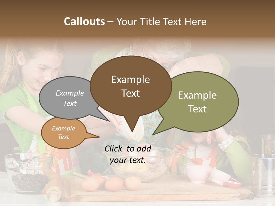 A Woman And Two Young Girls Mixing Eggs In A Bowl PowerPoint Template