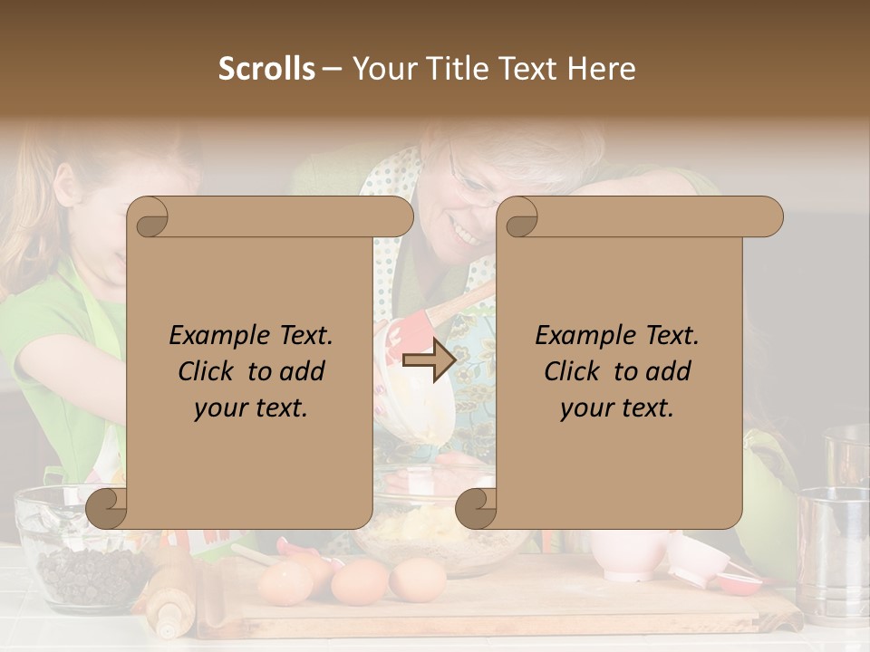 A Woman And Two Young Girls Mixing Eggs In A Bowl PowerPoint Template
