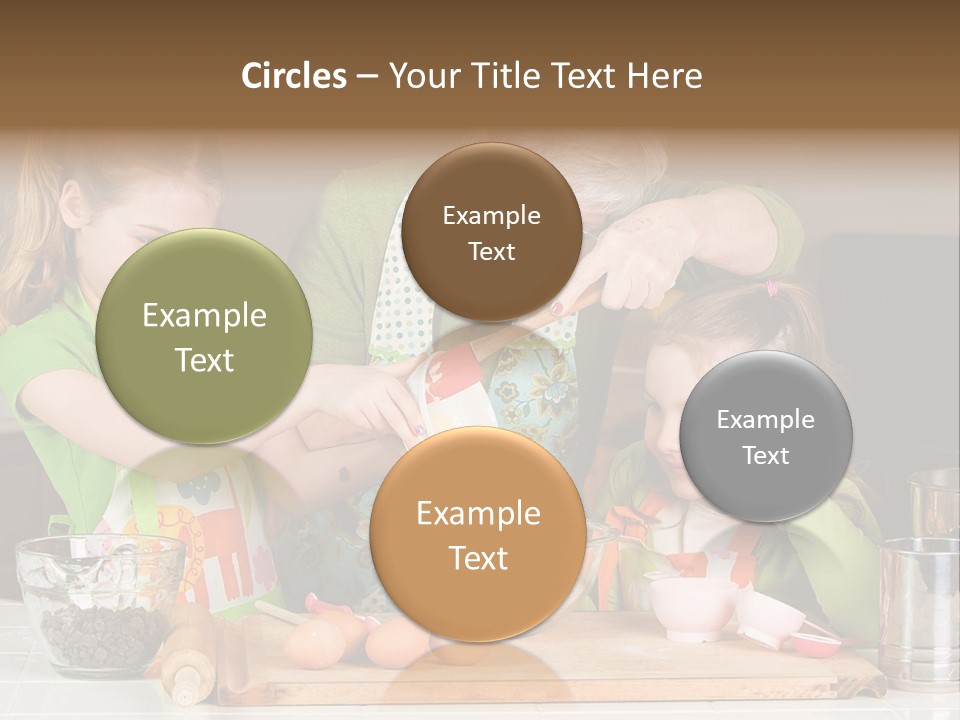 A Woman And Two Young Girls Mixing Eggs In A Bowl PowerPoint Template