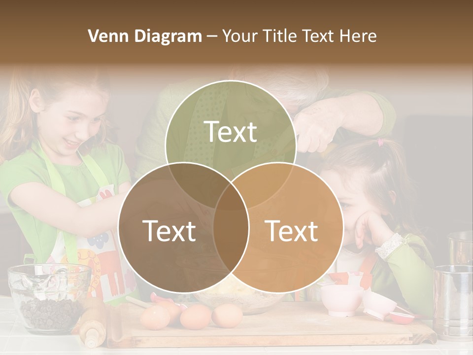 A Woman And Two Young Girls Mixing Eggs In A Bowl PowerPoint Template