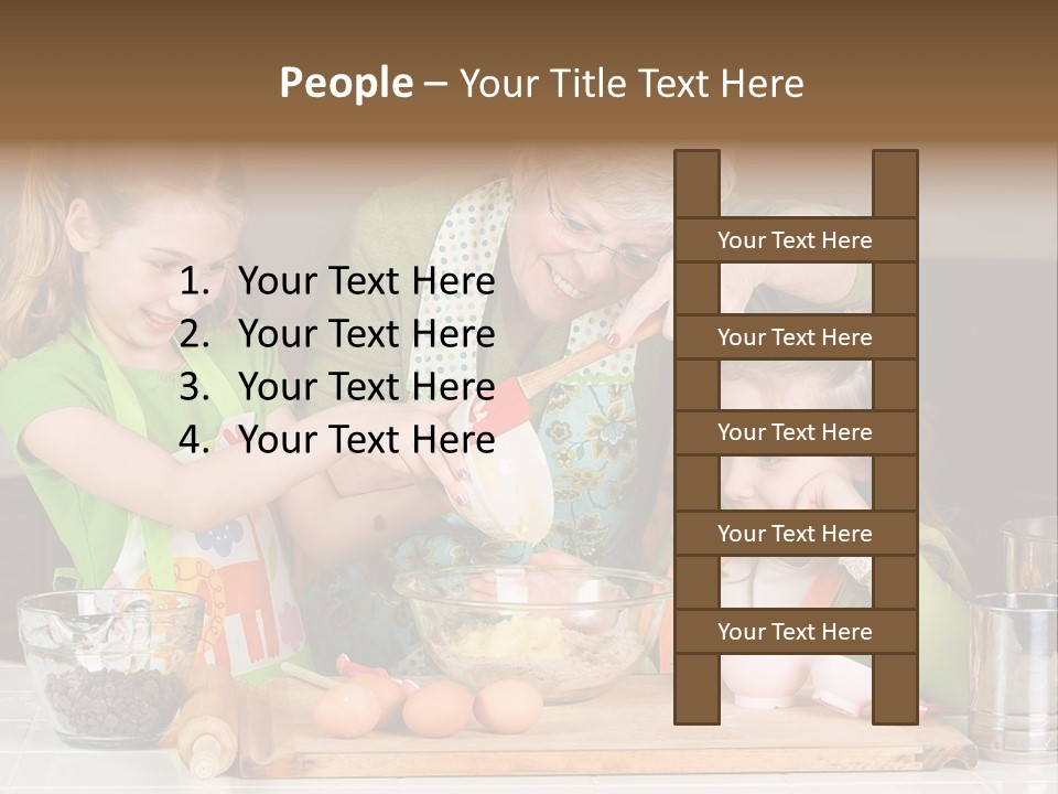 A Woman And Two Young Girls Mixing Eggs In A Bowl PowerPoint Template