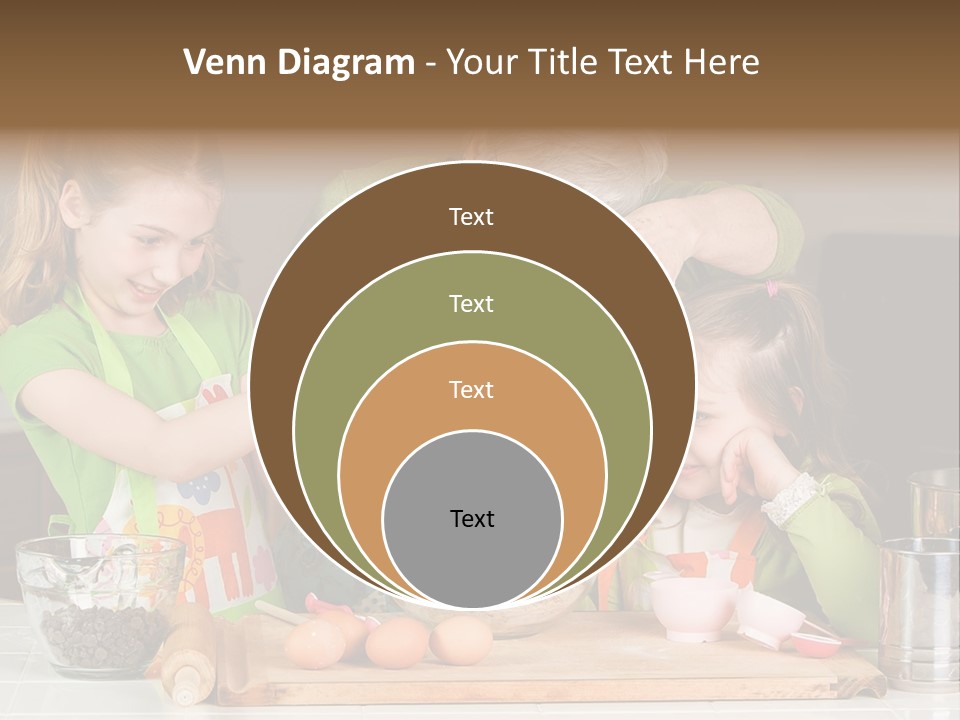 A Woman And Two Young Girls Mixing Eggs In A Bowl PowerPoint Template