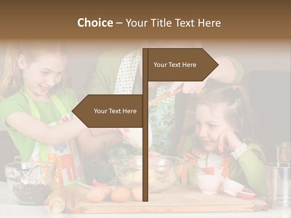 A Woman And Two Young Girls Mixing Eggs In A Bowl PowerPoint Template