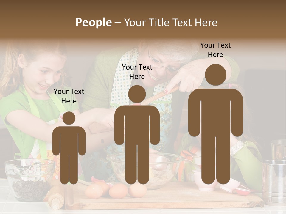 A Woman And Two Young Girls Mixing Eggs In A Bowl PowerPoint Template