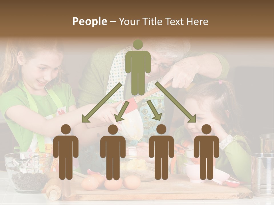 A Woman And Two Young Girls Mixing Eggs In A Bowl PowerPoint Template