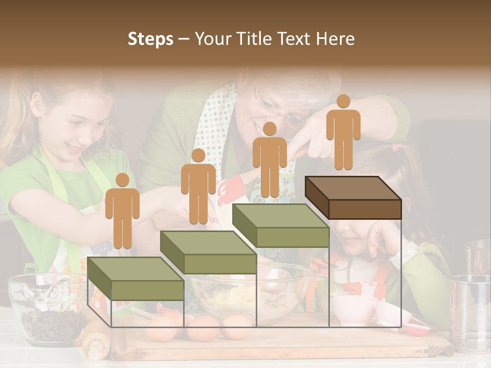 A Woman And Two Young Girls Mixing Eggs In A Bowl PowerPoint Template