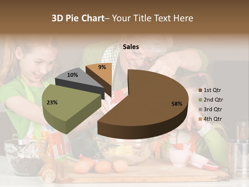 A Woman And Two Young Girls Mixing Eggs In A Bowl PowerPoint Template
