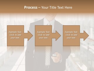 Mobile Man Green PowerPoint Template