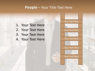 Mobile Man Green PowerPoint Template