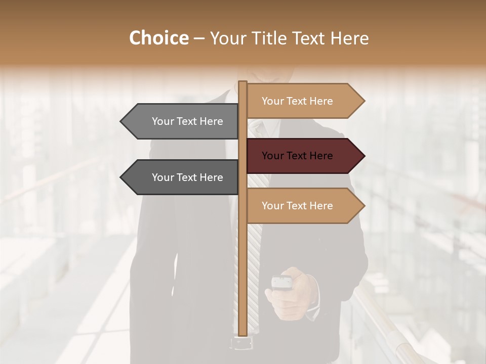 Mobile Man Green PowerPoint Template