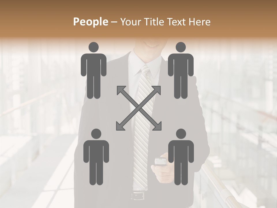Mobile Man Green PowerPoint Template