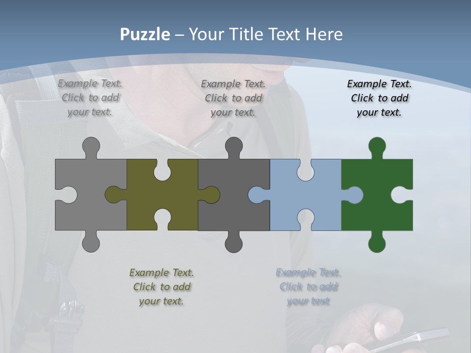 Mobile Man Green PowerPoint Template