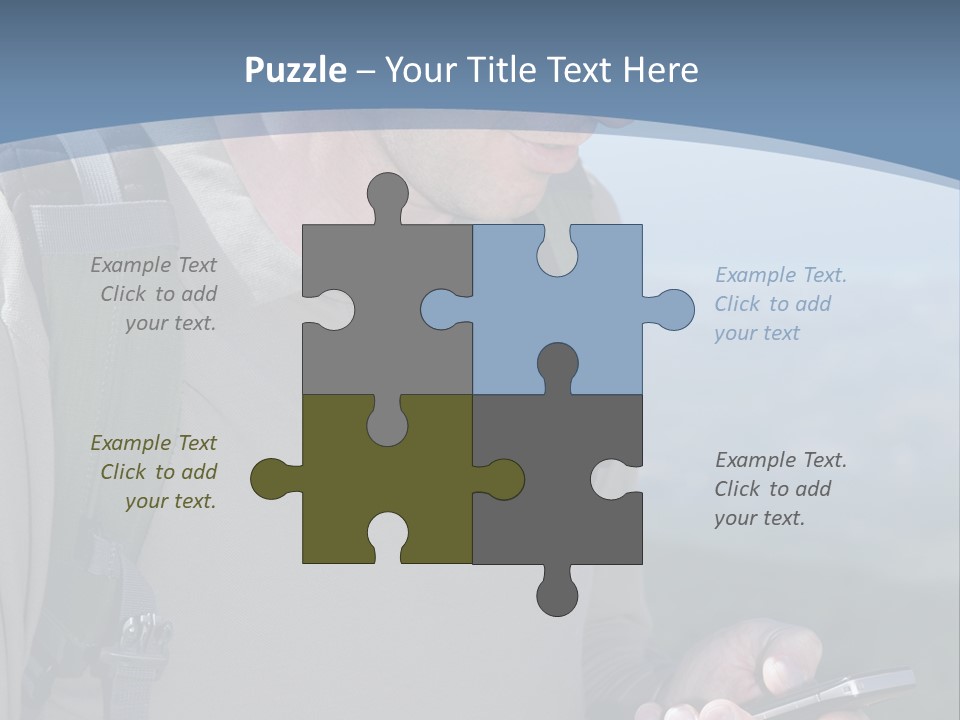 Mobile Man Green PowerPoint Template